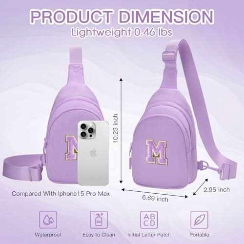Small Initial Sling Bag Crossbody Bag Fanny Pack for Girls Women Cute Chest Bag Cross Body Bag Personalized Gift - Love Salve